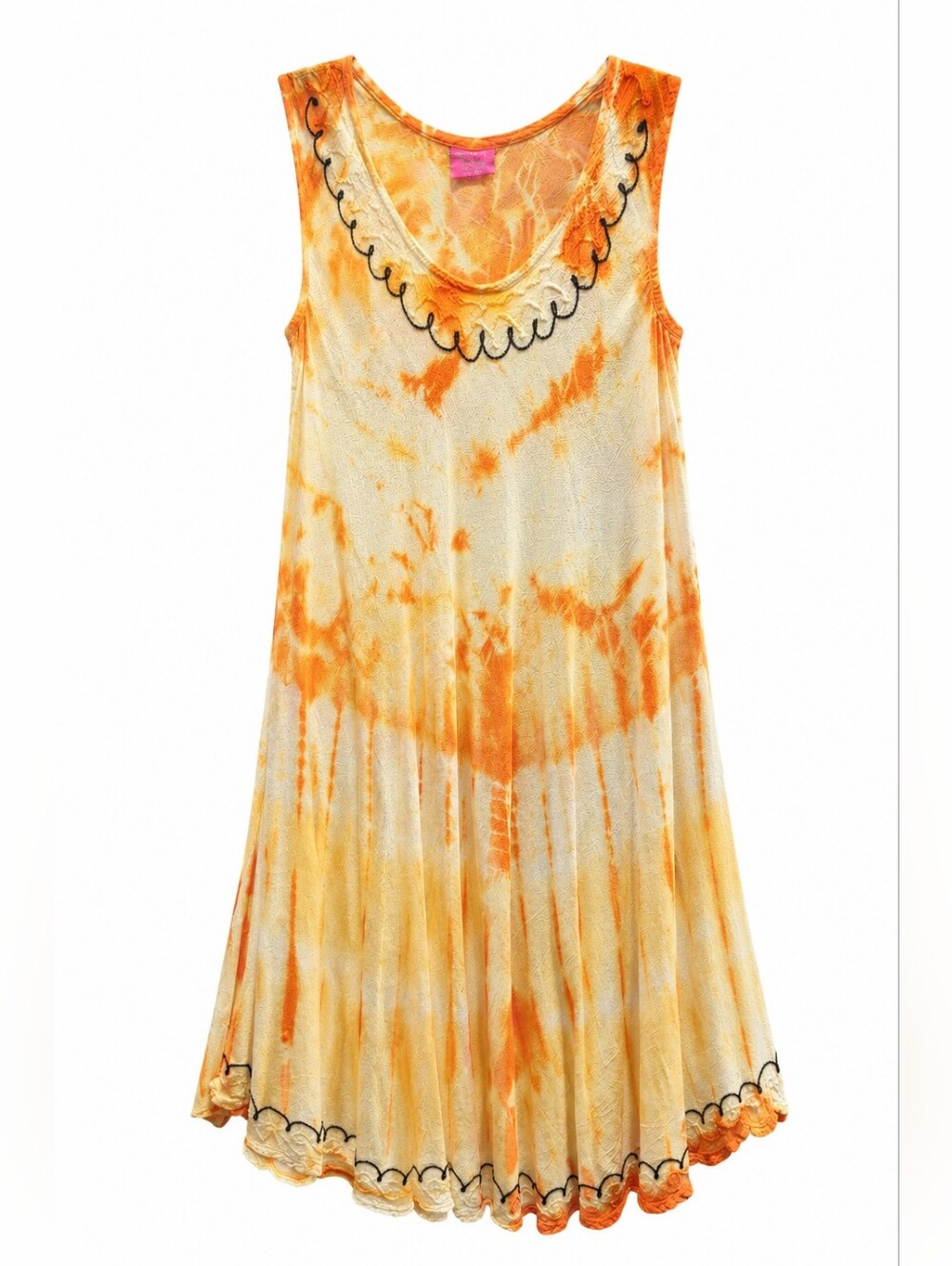TIE-DYE SUNDRESS in Orange and Cream